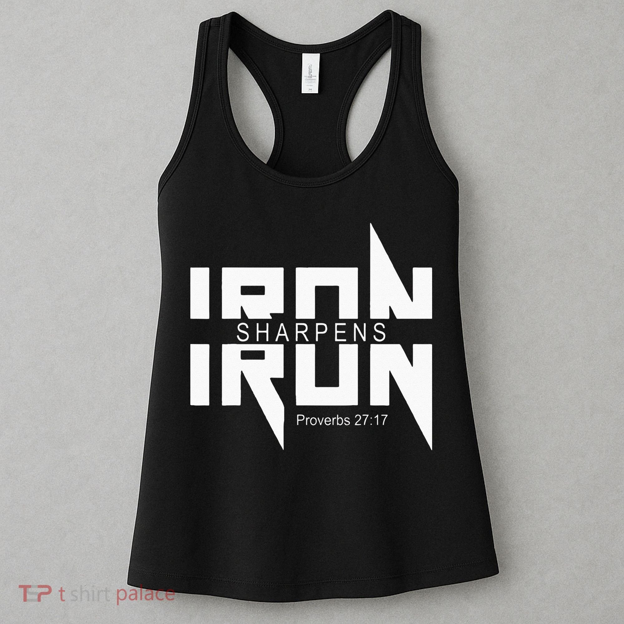 Iron Sharpens Iron Bible Jesus Faith Religious Christian Women's Tank Top