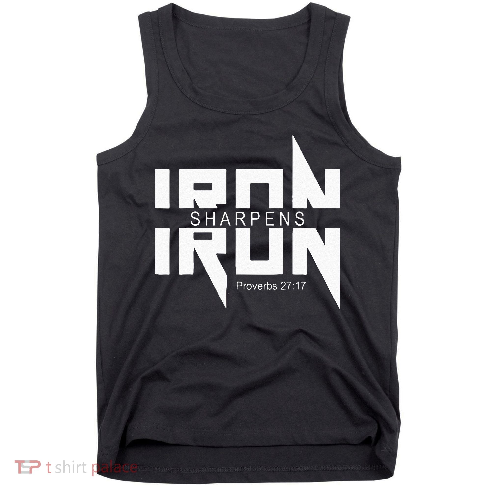 Iron Sharpens Iron Bible Jesus Faith Religious Christian Tank Top