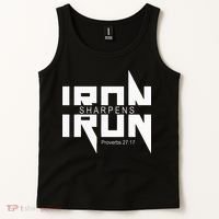 Iron Sharpens Iron Bible Jesus Faith Religious Christian Tank Top thumb 2