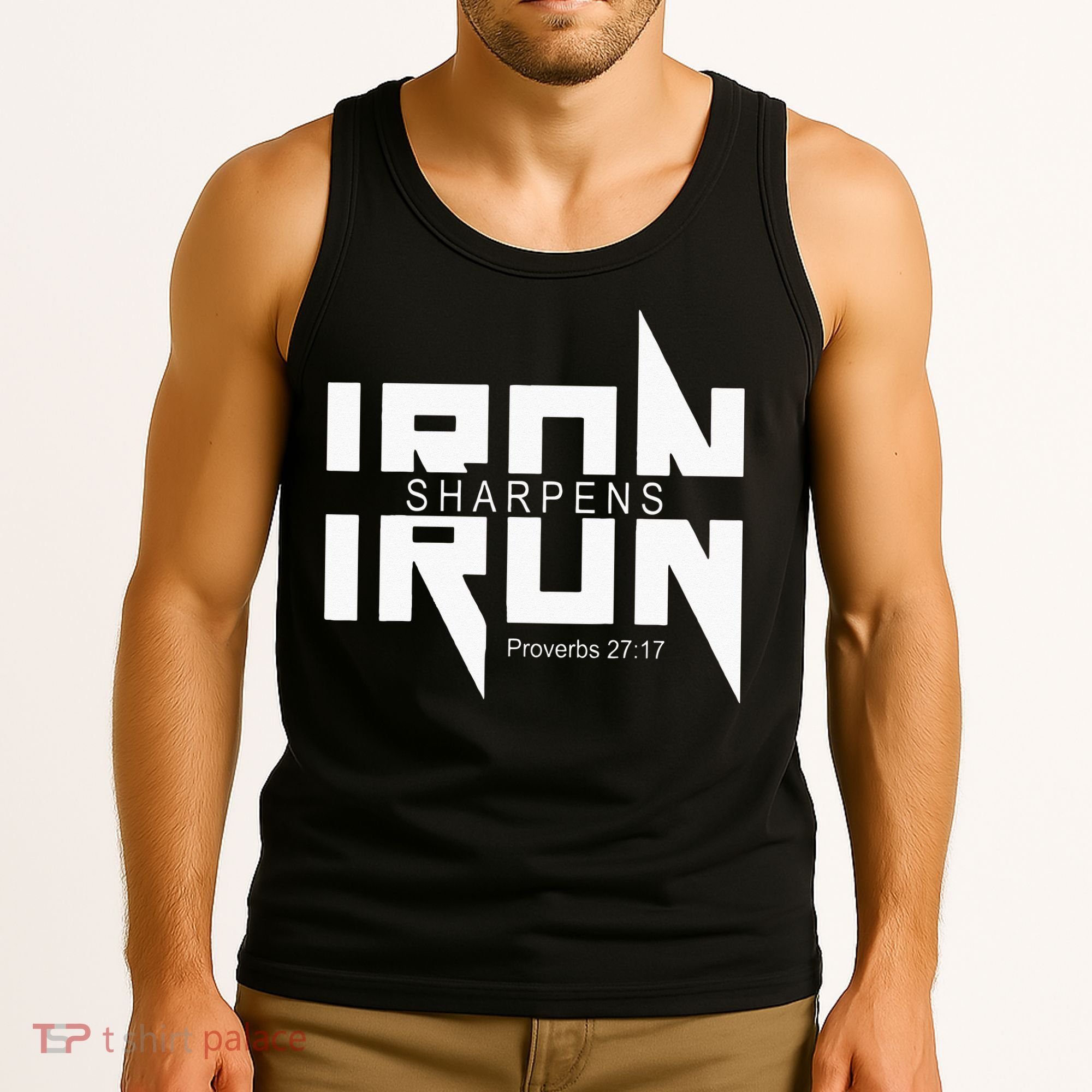 Iron Sharpens Iron Bible Jesus Faith Religious Christian Tank Top