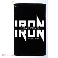 Iron Sharpens Iron Bible Jesus Faith Religious Christian Golf Towel thumb 0