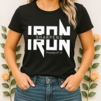 Iron Sharpens Iron Bible Jesus Faith Religious Christian Women's T-Shirt thumb 2
