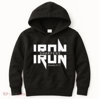 Iron Sharpens Iron Bible Jesus Faith Religious Christian Kids Hoodie thumb 0