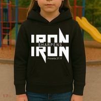 Iron Sharpens Iron Bible Jesus Faith Religious Christian Kids Hoodie thumb 3
