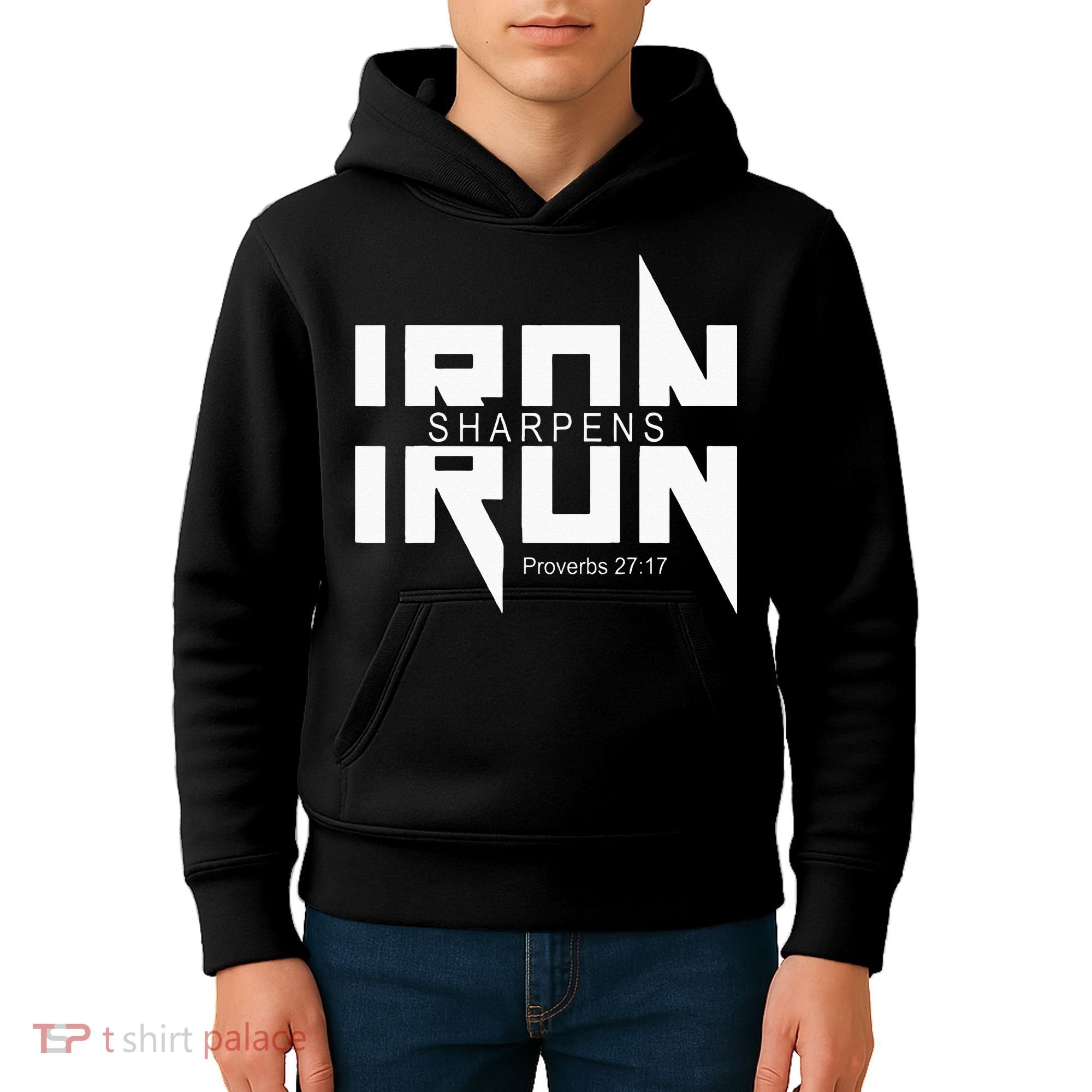 Iron Sharpens Iron Bible Jesus Faith Religious Christian Kids Hoodie