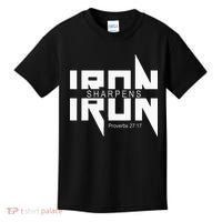 Iron Sharpens Iron Bible Jesus Faith Religious Christian Kids T-Shirt thumb 0