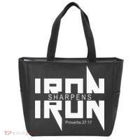 Iron Sharpens Iron Bible Jesus Faith Religious Christian Tote Bag thumb 0