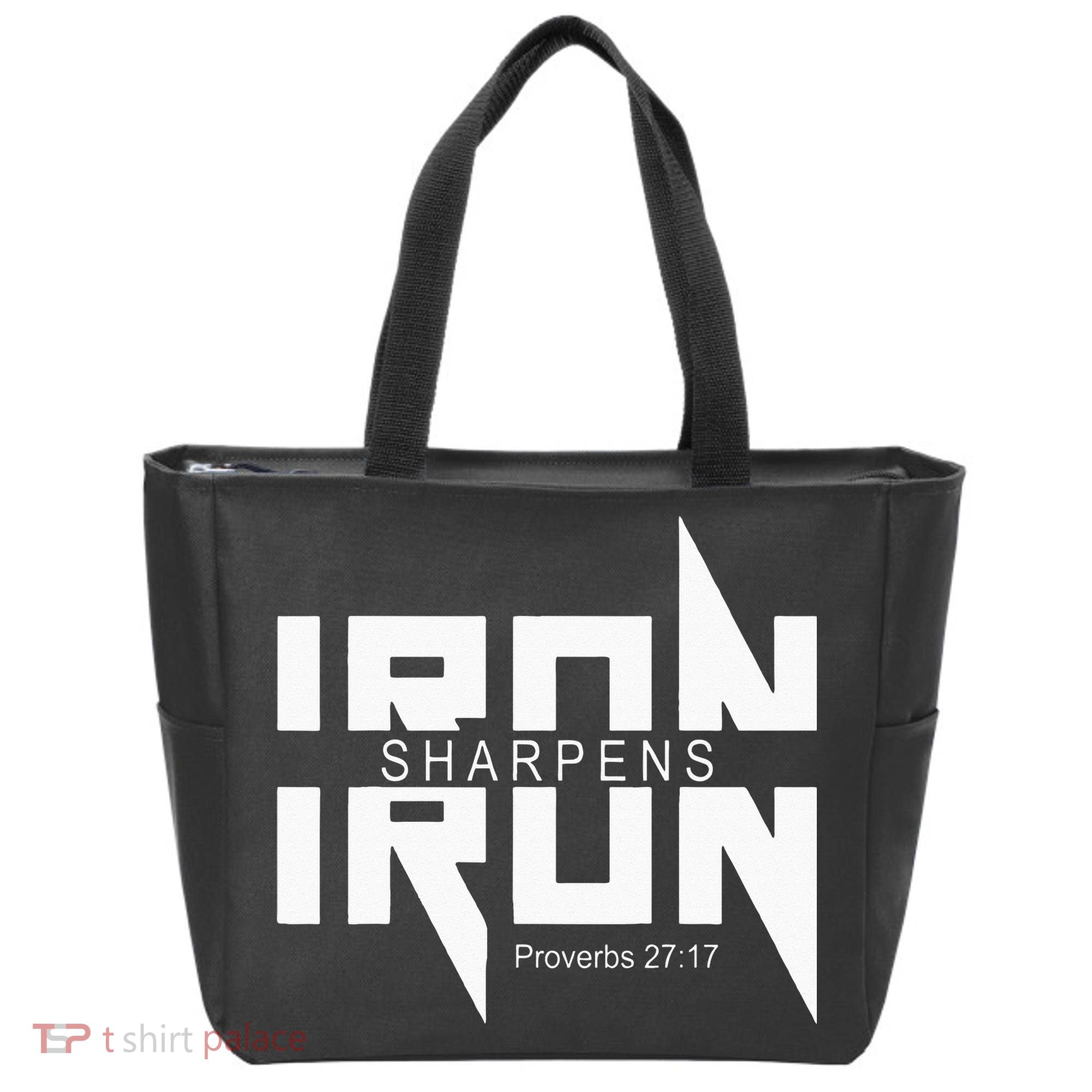 Iron Sharpens Iron Bible Jesus Faith Religious Christian Tote Bag