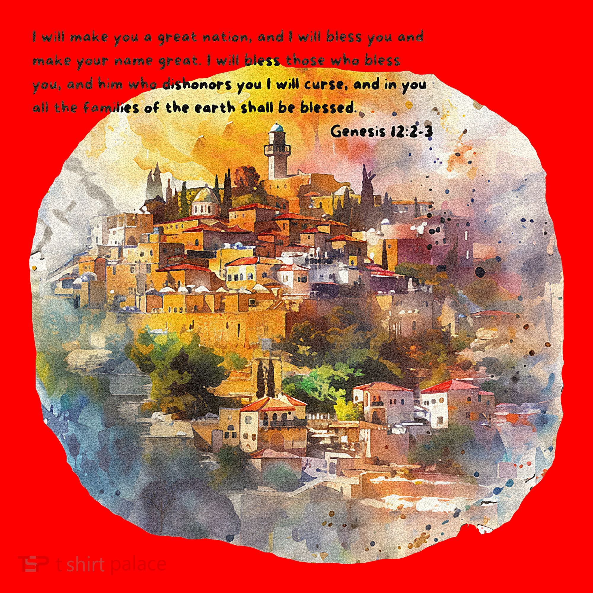 Israel Skyline Santa Hat