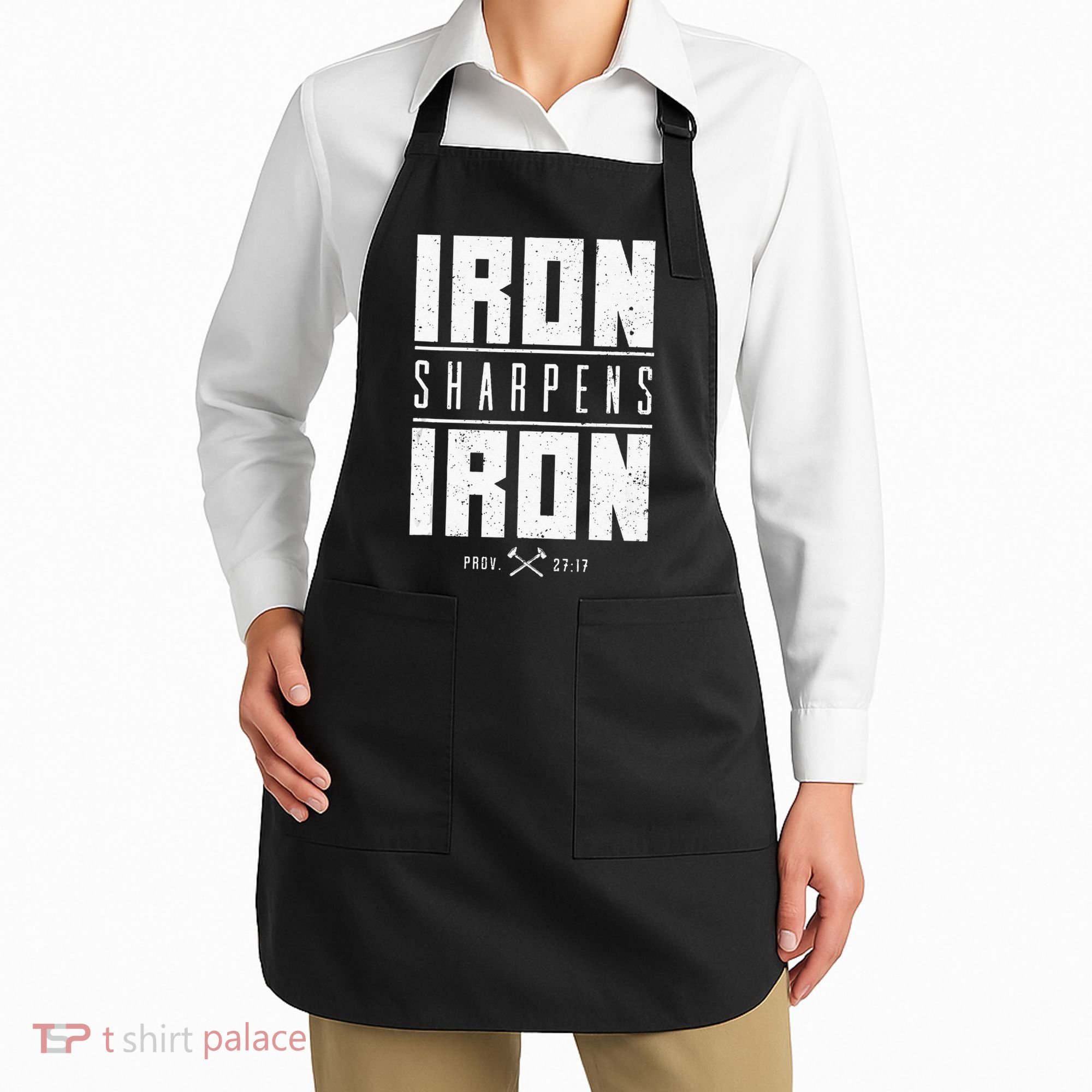 Iron Sharpens Iron Christian Men Bible Scripture Gym Workout Apron