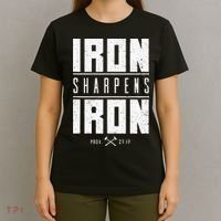 Iron Sharpens Iron Christian Men Bible Scripture Gym Workout T-Shirt thumb 4
