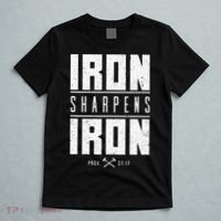 Iron Sharpens Iron Christian Men Bible Scripture Gym Workout T-Shirt thumb 5