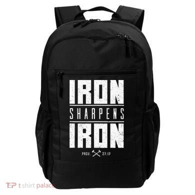 Iron Sharpens Iron Christian Men Bible Scripture Gym Workout Backpack
