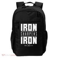Iron Sharpens Iron Christian Men Bible Scripture Gym Workout Backpack thumb 0