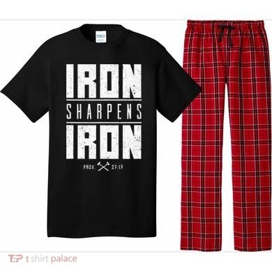 Iron Sharpens Iron Christian Men Bible Scripture Gym Workout Pajama Set