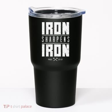 Iron Sharpens Iron Christian Men Bible Scripture Gym Workout Tumbler