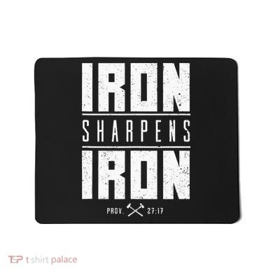 Iron Sharpens Iron Christian Men Bible Scripture Gym Workout Mousepad
