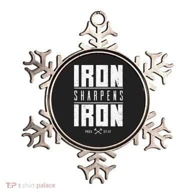 Iron Sharpens Iron Christian Men Bible Scripture Gym Workout Ornament