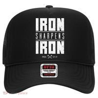 Iron Sharpens Iron Christian Men Bible Scripture Gym Workout Hat thumb 0