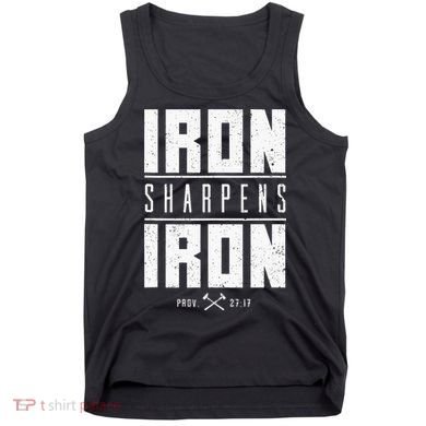 Iron Sharpens Iron Christian Men Bible Scripture Gym Workout Tank Top