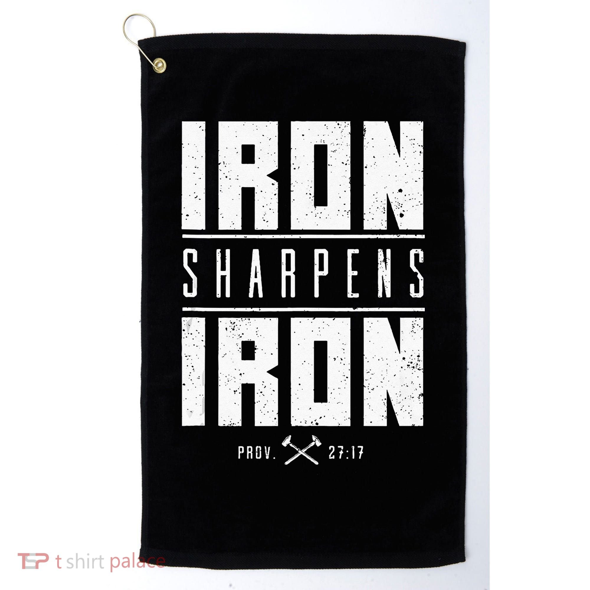Iron Sharpens Iron Christian Men Bible Scripture Gym Workout Golf Towel
