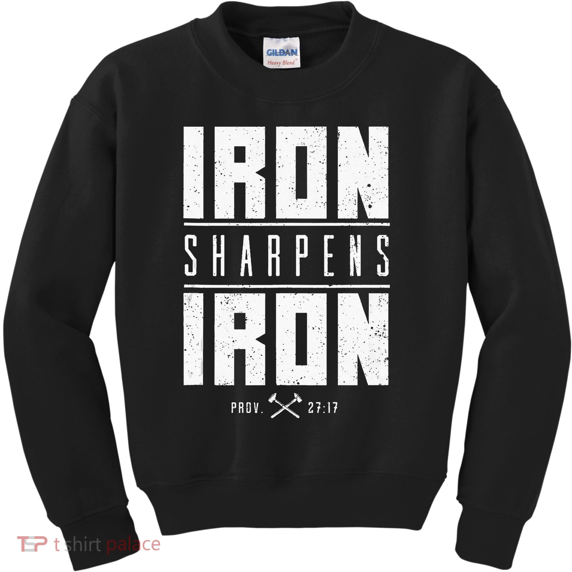 Iron Sharpens Iron Christian Men Bible Scripture Gym Workout Kids Sweatshirt