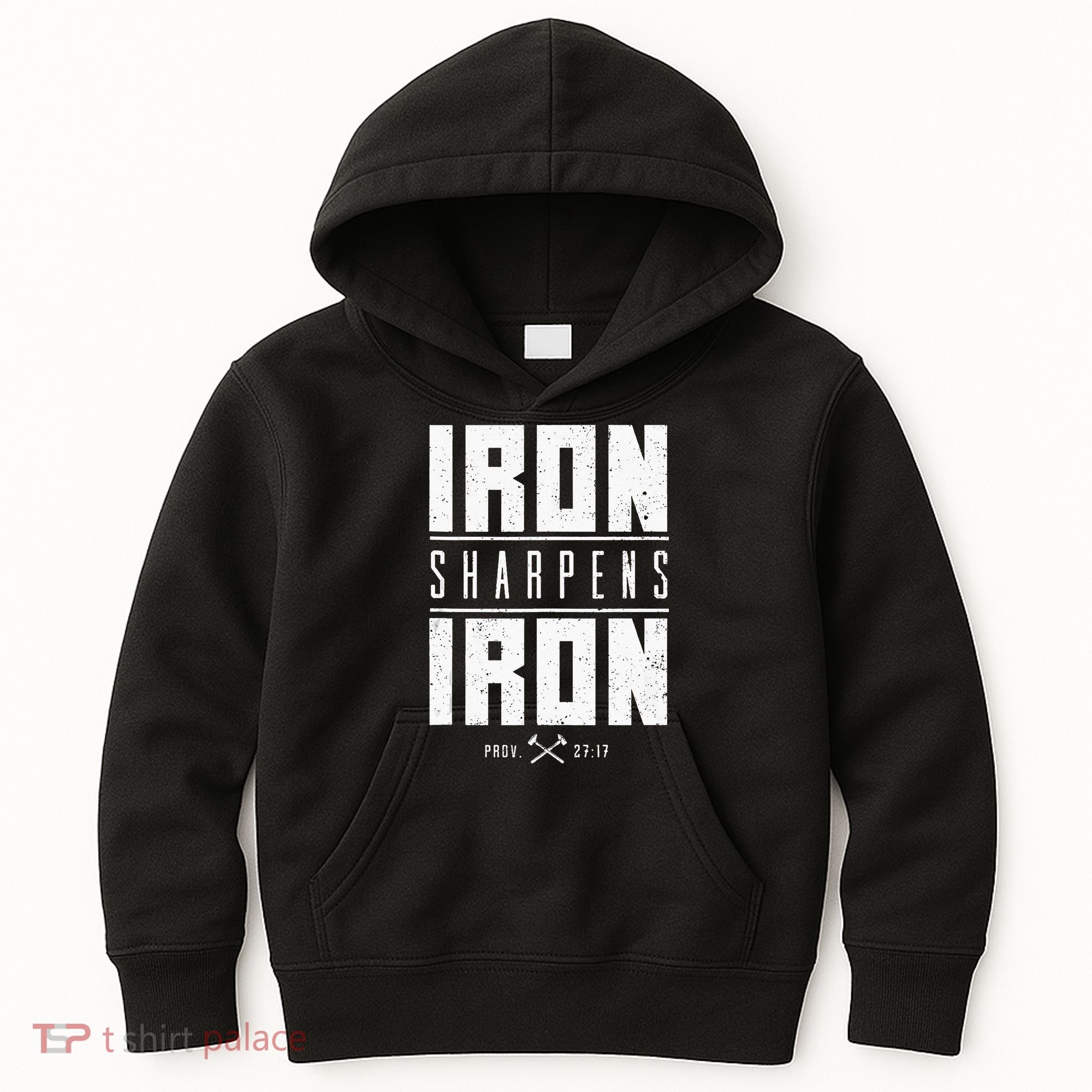 Iron Sharpens Iron Christian Men Bible Scripture Gym Workout Kids Hoodie