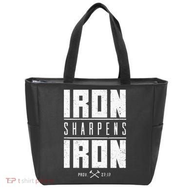 Iron Sharpens Iron Christian Men Bible Scripture Gym Workout Tote Bag