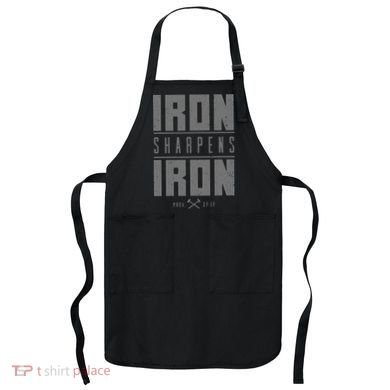 Iron Sharpens Iron Christian Bible Scripture Gym Workout Apron