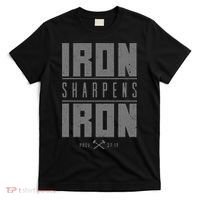 Iron Sharpens Iron Christian Bible Scripture Gym Workout T-Shirt thumb 0