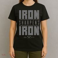 Iron Sharpens Iron Christian Bible Scripture Gym Workout T-Shirt thumb 4
