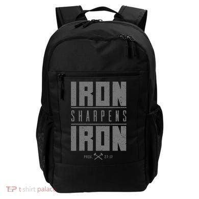 Iron Sharpens Iron Christian Bible Scripture Gym Workout Backpack