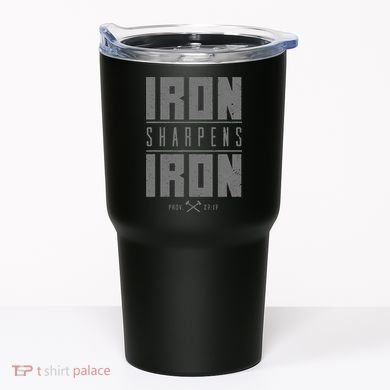 Iron Sharpens Iron Christian Bible Scripture Gym Workout Tumbler