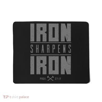 Iron Sharpens Iron Christian Bible Scripture Gym Workout Mousepad
