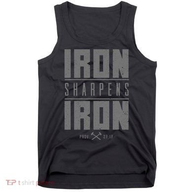 Iron Sharpens Iron Christian Bible Scripture Gym Workout Tank Top