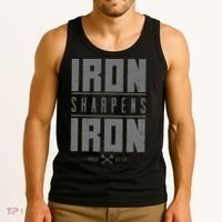 Iron Sharpens Iron Christian Bible Scripture Gym Workout Tank Top thumb 3