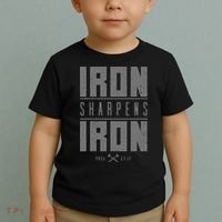 Iron Sharpens Iron Christian Bible Scripture Gym Workout Toddler T-Shirt thumb 2