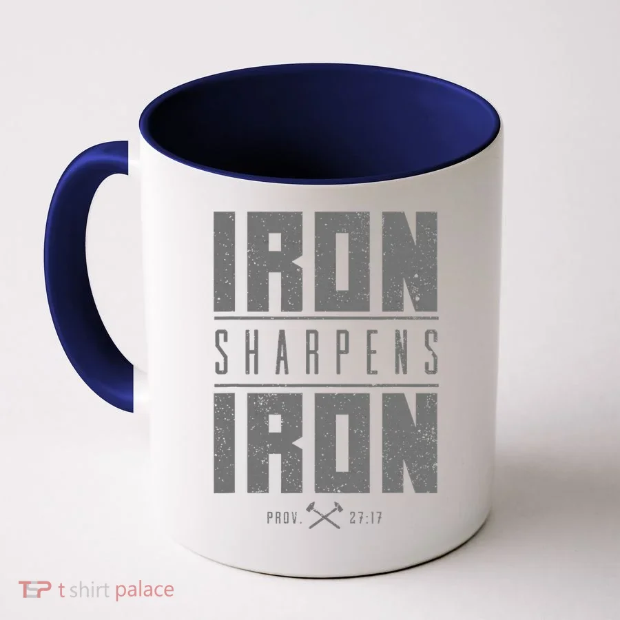 Iron Sharpens Iron Christian Bible Scripture Gym Workout Coffee Mug