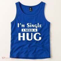 IM Single I Need A Hug Funny Valentines Day Gift Tank Top thumb 2