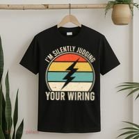 I'm Silently Judging Your Wiring Funny Electrician Lineman T-Shirt thumb 2
