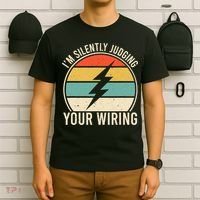 I'm Silently Judging Your Wiring Funny Electrician Lineman T-Shirt thumb 6