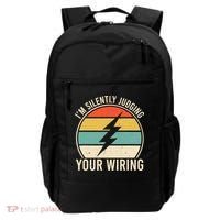 I'm Silently Judging Your Wiring Funny Electrician Lineman Backpack thumb 0
