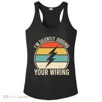 I'm Silently Judging Your Wiring Funny Electrician Lineman Ladies PosiCharge Competitor Racerback Tank thumb 0