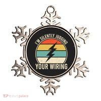 I'm Silently Judging Your Wiring Funny Electrician Lineman Ornament thumb 0