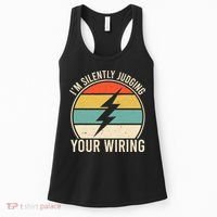 I'm Silently Judging Your Wiring Funny Electrician Lineman Women's Tank Top thumb 0