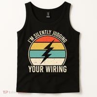 I'm Silently Judging Your Wiring Funny Electrician Lineman Tank Top thumb 2