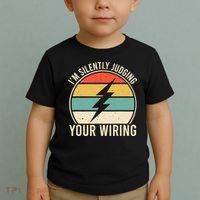 I'm Silently Judging Your Wiring Funny Electrician Lineman Toddler T-Shirt thumb 2