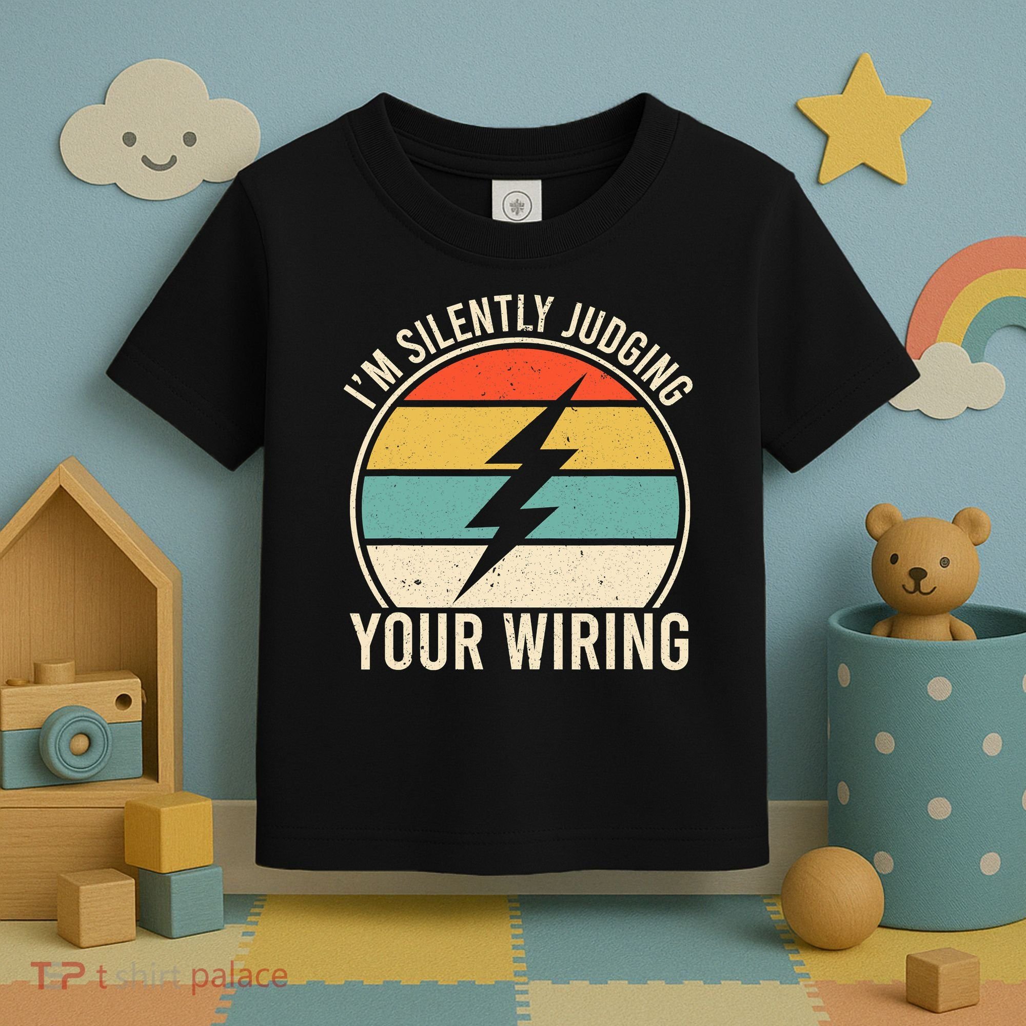 I'm Silently Judging Your Wiring Funny Electrician Lineman Toddler T-Shirt