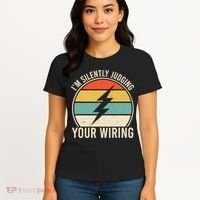 I'm Silently Judging Your Wiring Funny Electrician Lineman Women's T-Shirt thumb 4