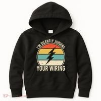 I'm Silently Judging Your Wiring Funny Electrician Lineman Kids Hoodie thumb 0